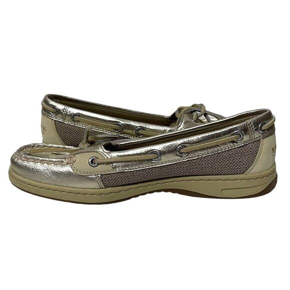 SPERRY Top Sider Gold Metallic Slip-On Loafers Boat Shoes 7.5 - Picture 7 of 10
